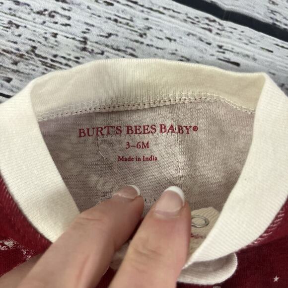 Burt's Bees Baby One Piece PJ Outfit size 3-6M Christmas Relaxed Fit Candy Canes - Picture 3 of 11